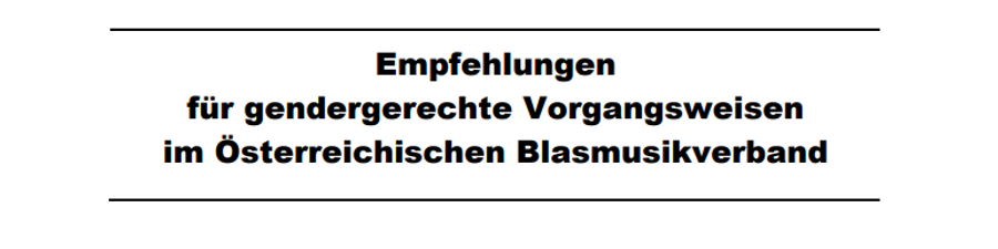Empfehlungen für gendergerechte Vorgangsweisen