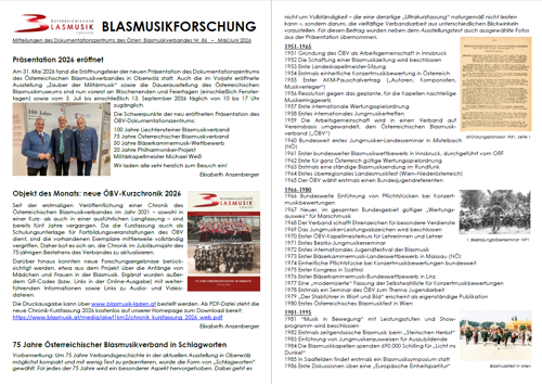 Blasmusikforschung Mai - Juni 2026